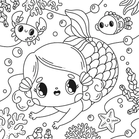 Free Mermaid Picture To Color In