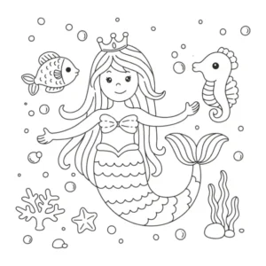 Free Mermaid Picture To Color In