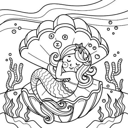 Free Mermaid Picture To Color In