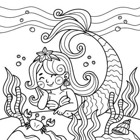 Free Mermaid Picture To Color In