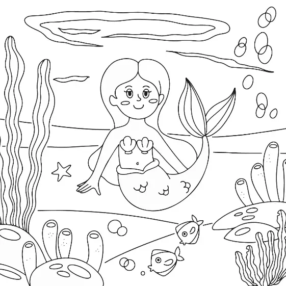 Free Mermaid Picture To Color In