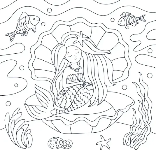 Free Mermaid Picture To Color In