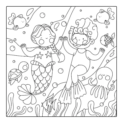 Free Mermaid Picture To Color In