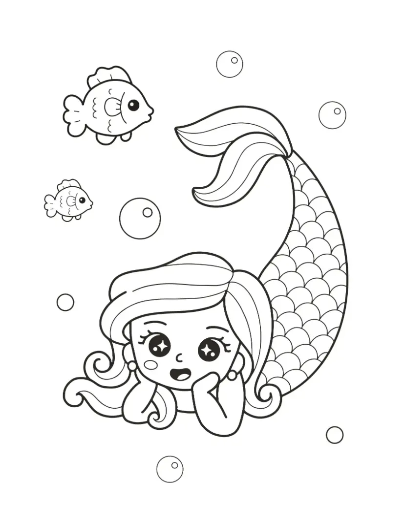 Free Mermaid Picture To Color In