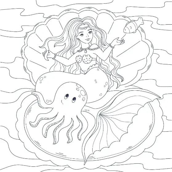 Free Mermaid Picture To Color In