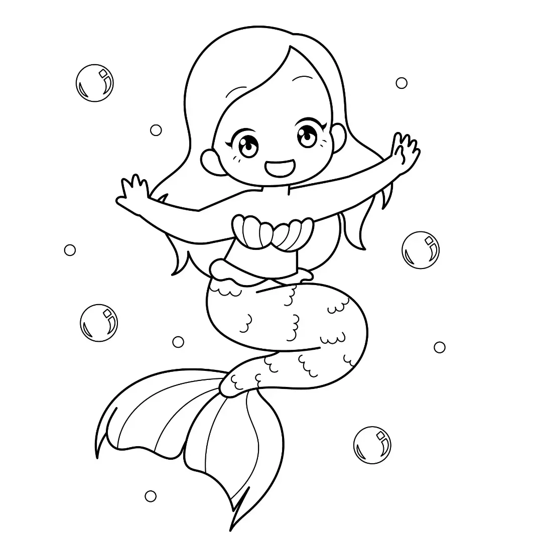 Free Mermaid Picture To Color In