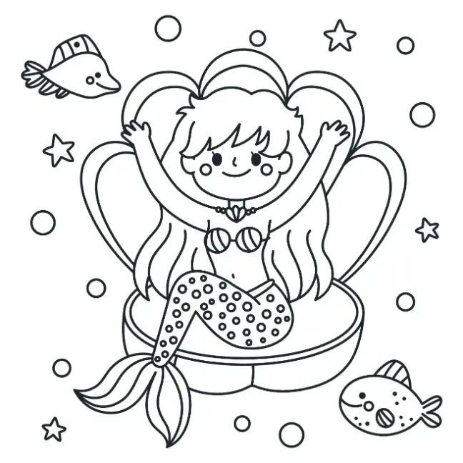 Free Mermaid Picture To Color In