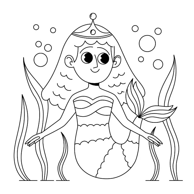 Free Mermaid Picture To Color In