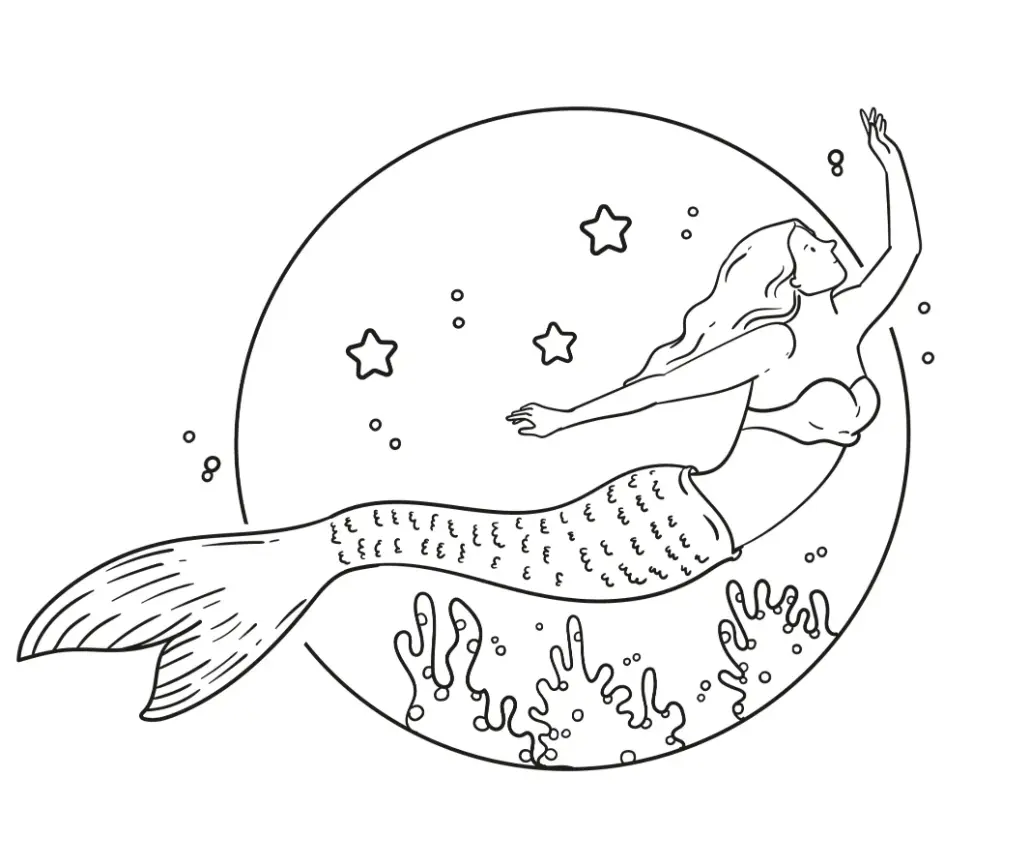 Free Mermaid Picture To Color In