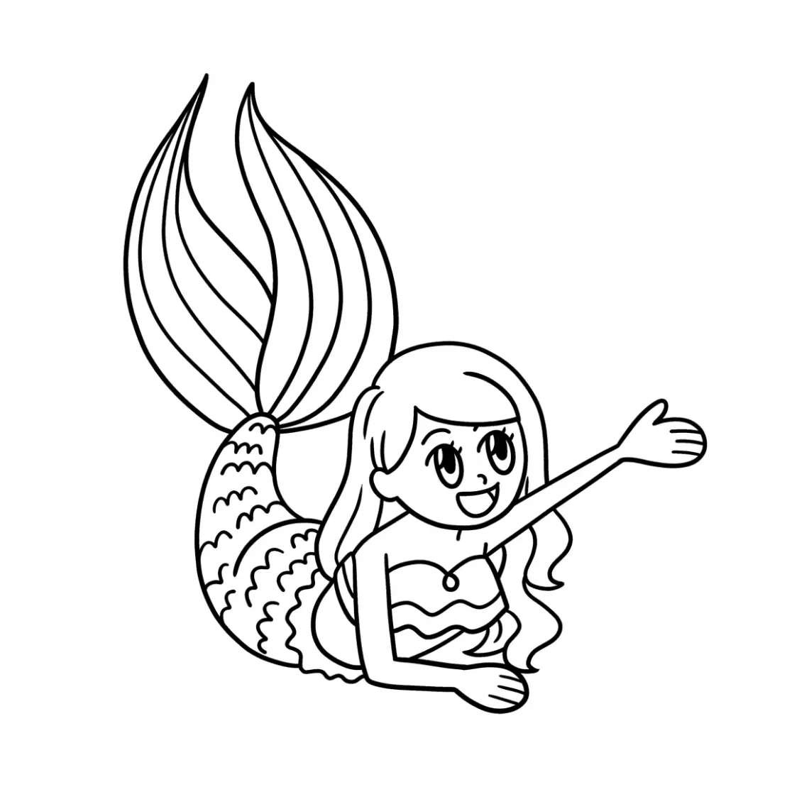 Free Mermaid Picture To Color In