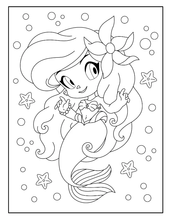 Free Mermaid Picture To Color In