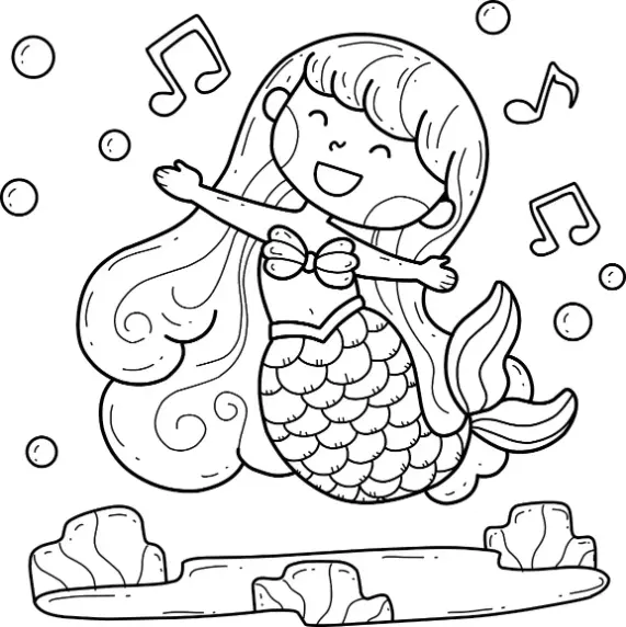 Free Mermaid Picture To Color In