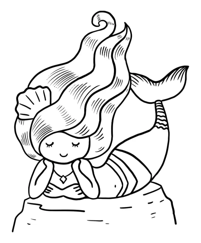 Free Mermaid Picture To Color In