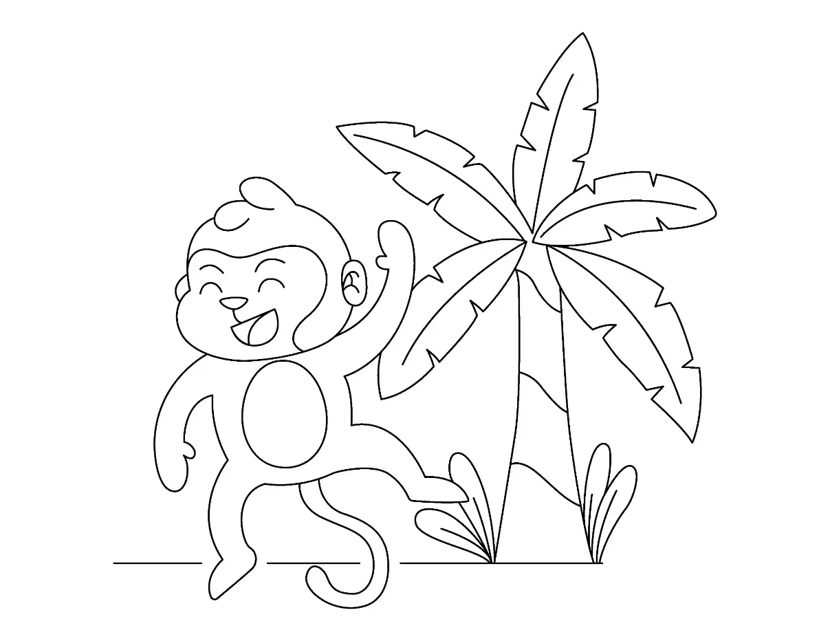 Free Monkey Picture To Color In