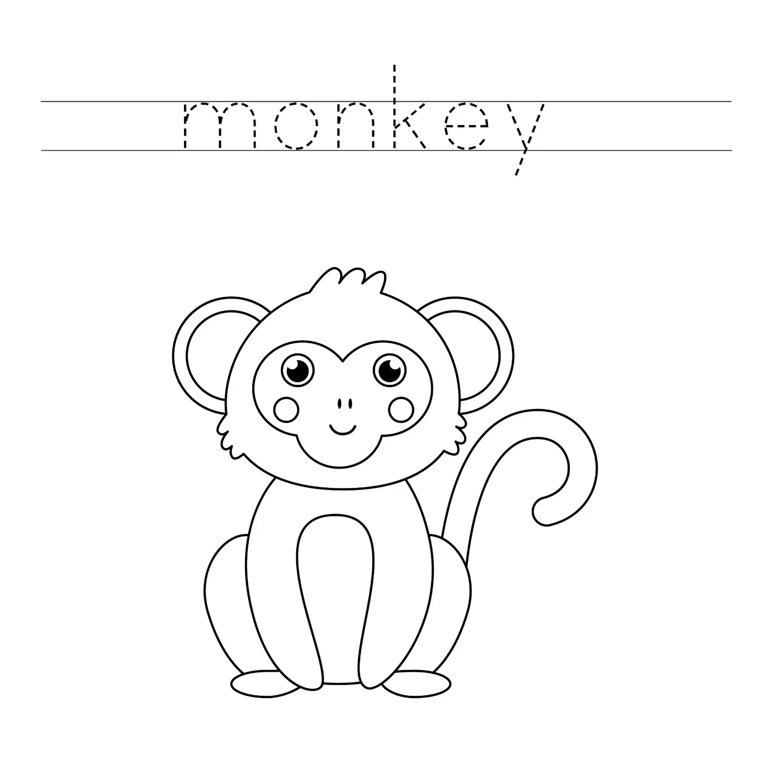 Free Monkey Picture To Color In