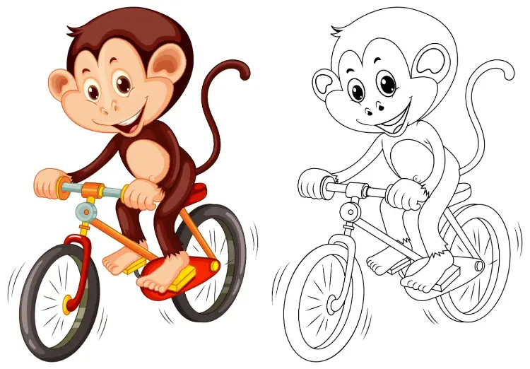 Free Monkey Picture To Color In