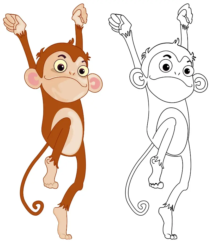 Free Monkey Picture To Color In