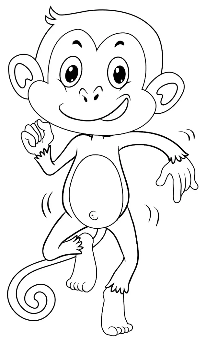 Free Monkey Picture To Color In