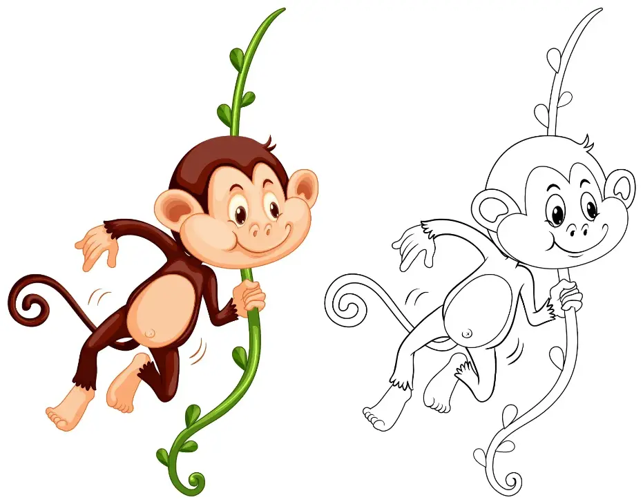 Free Monkey Picture To Color In