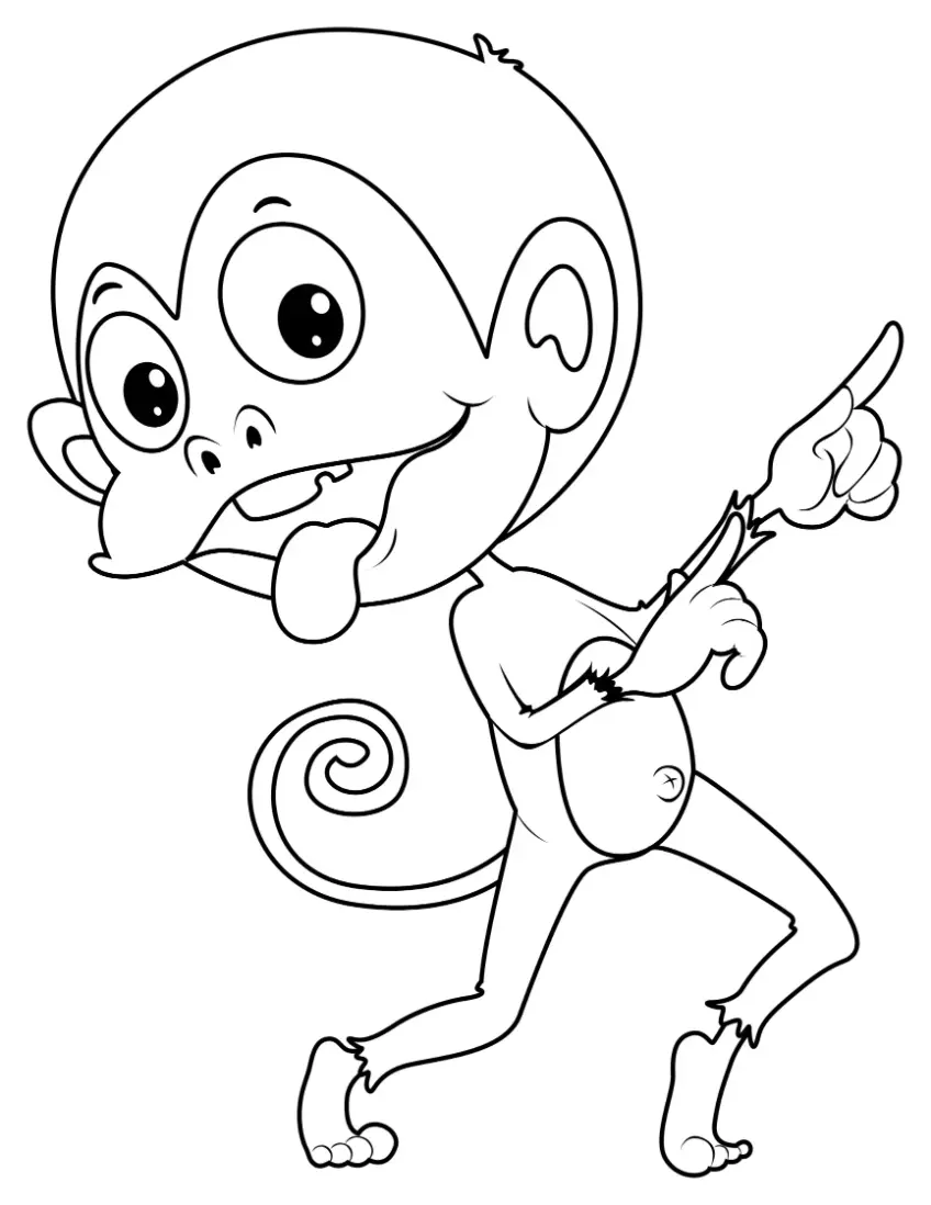 Free Monkey Picture To Color In