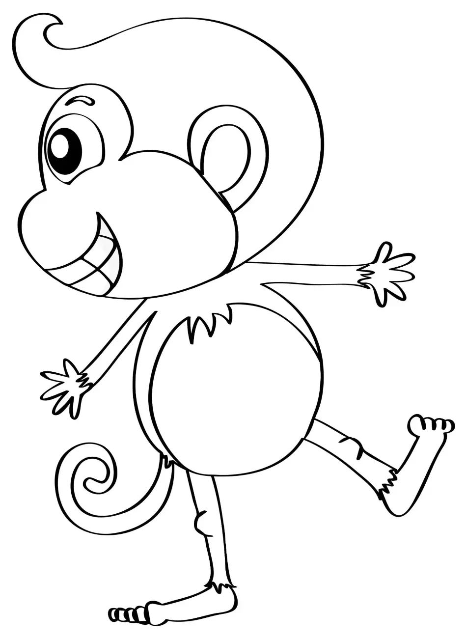 Free Monkey Picture To Color In