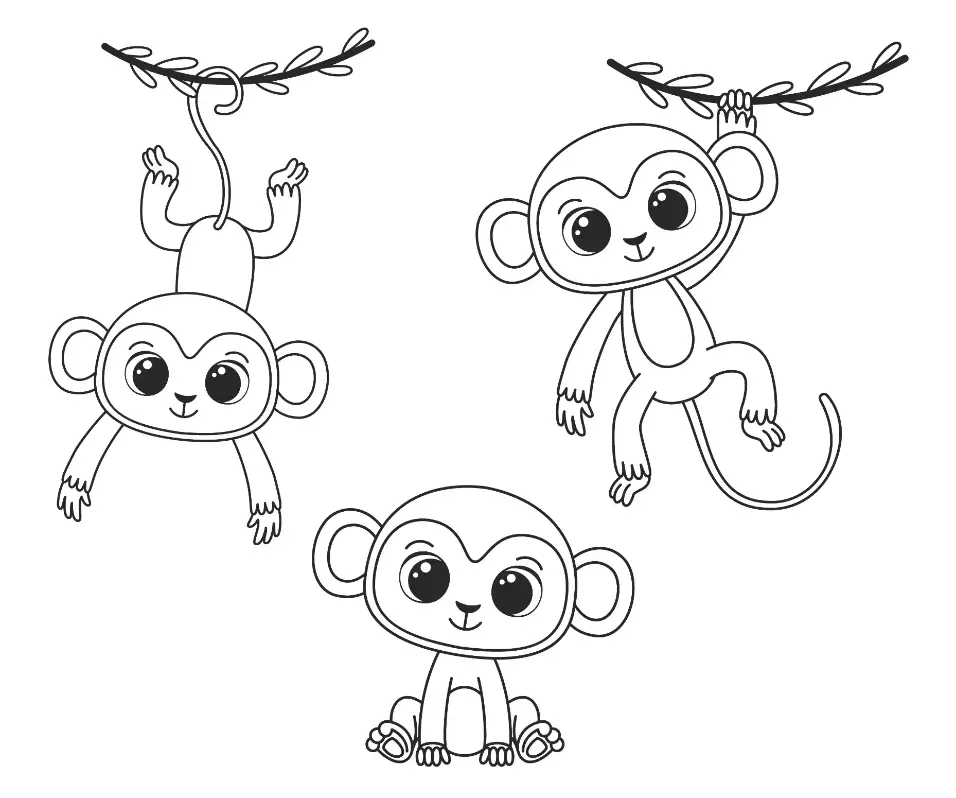 Free Monkey Picture To Color In