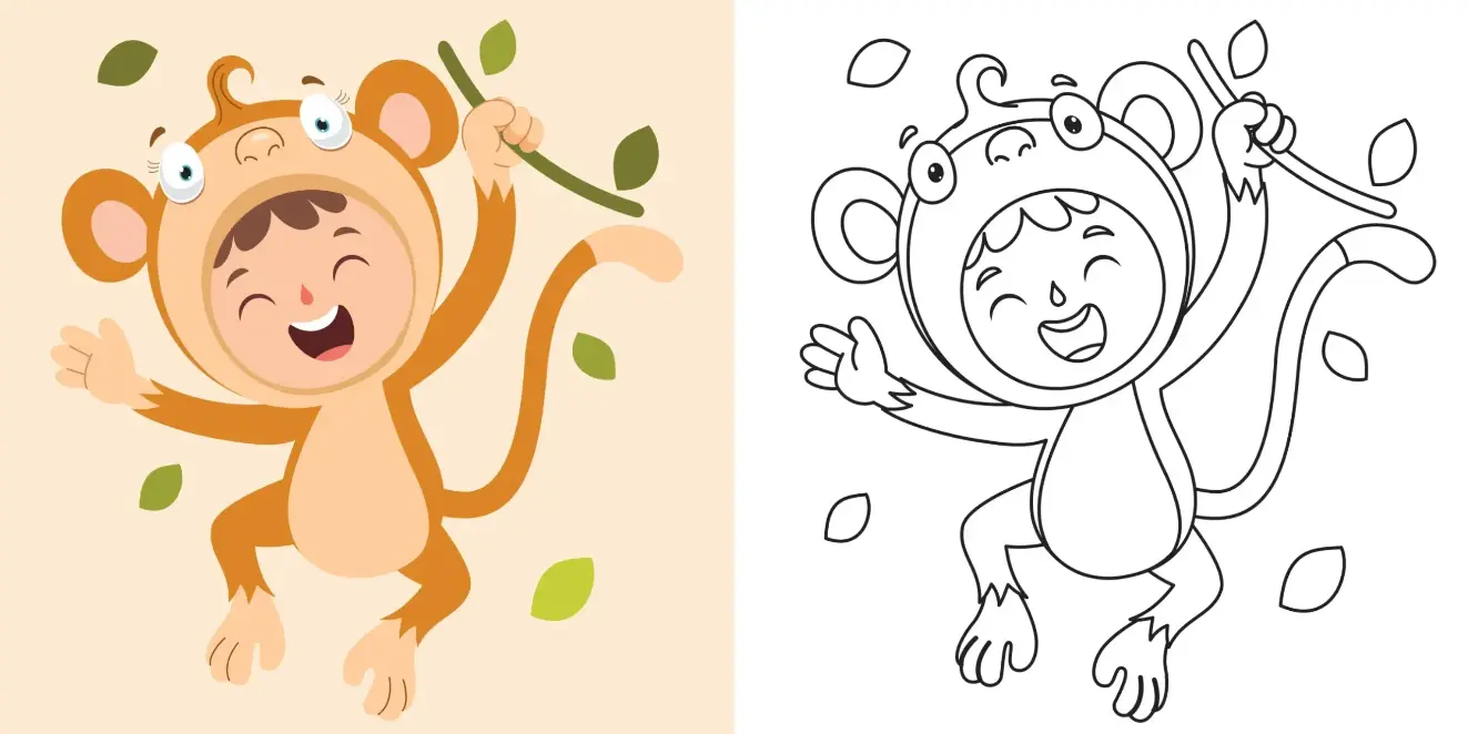 Free Monkey Picture To Color In