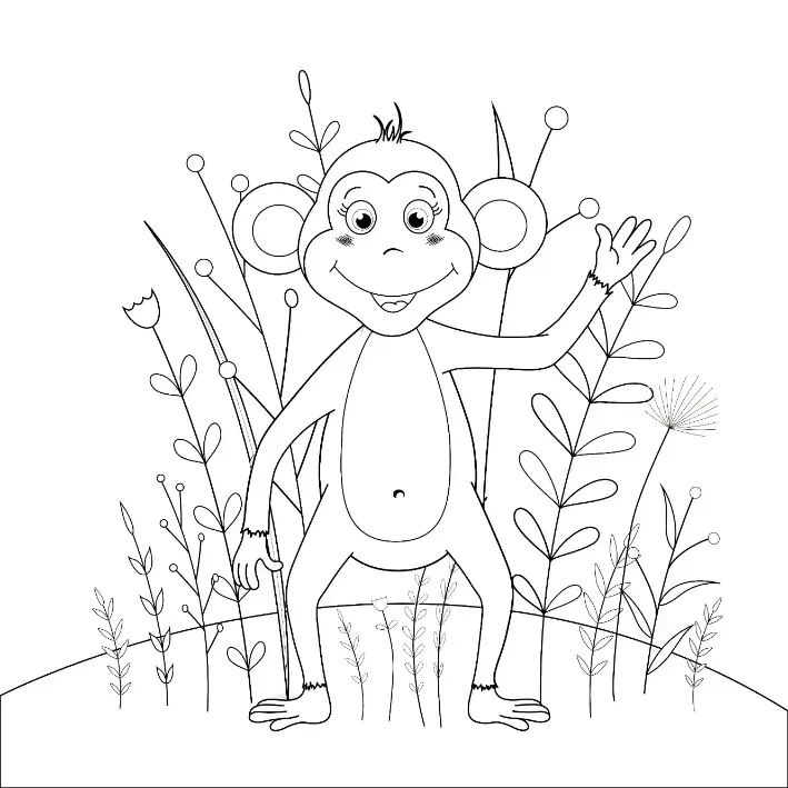 Free Monkey Picture To Color In