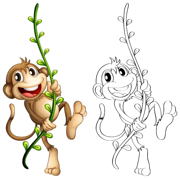 Free Monkey Picture To Color In