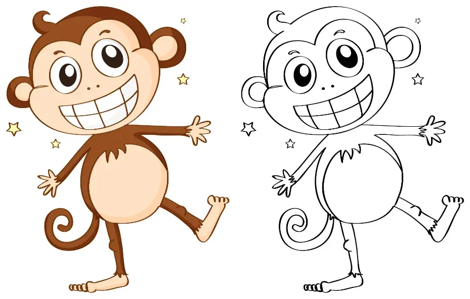 Free Monkey Picture To Color In