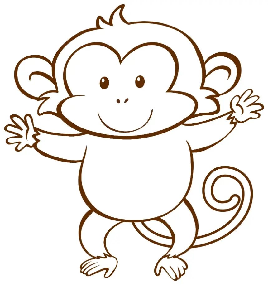 Free Monkey Picture To Color In