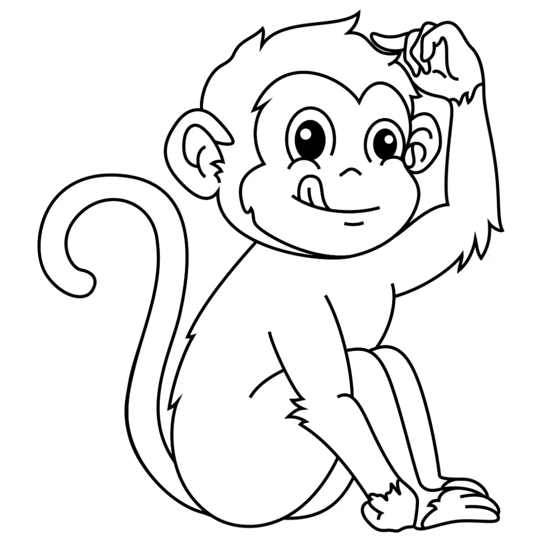 Free Monkey Picture To Color In