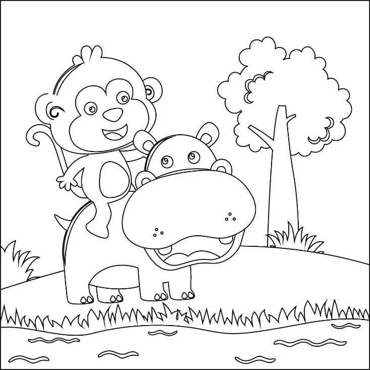 Free Monkey Picture To Color In