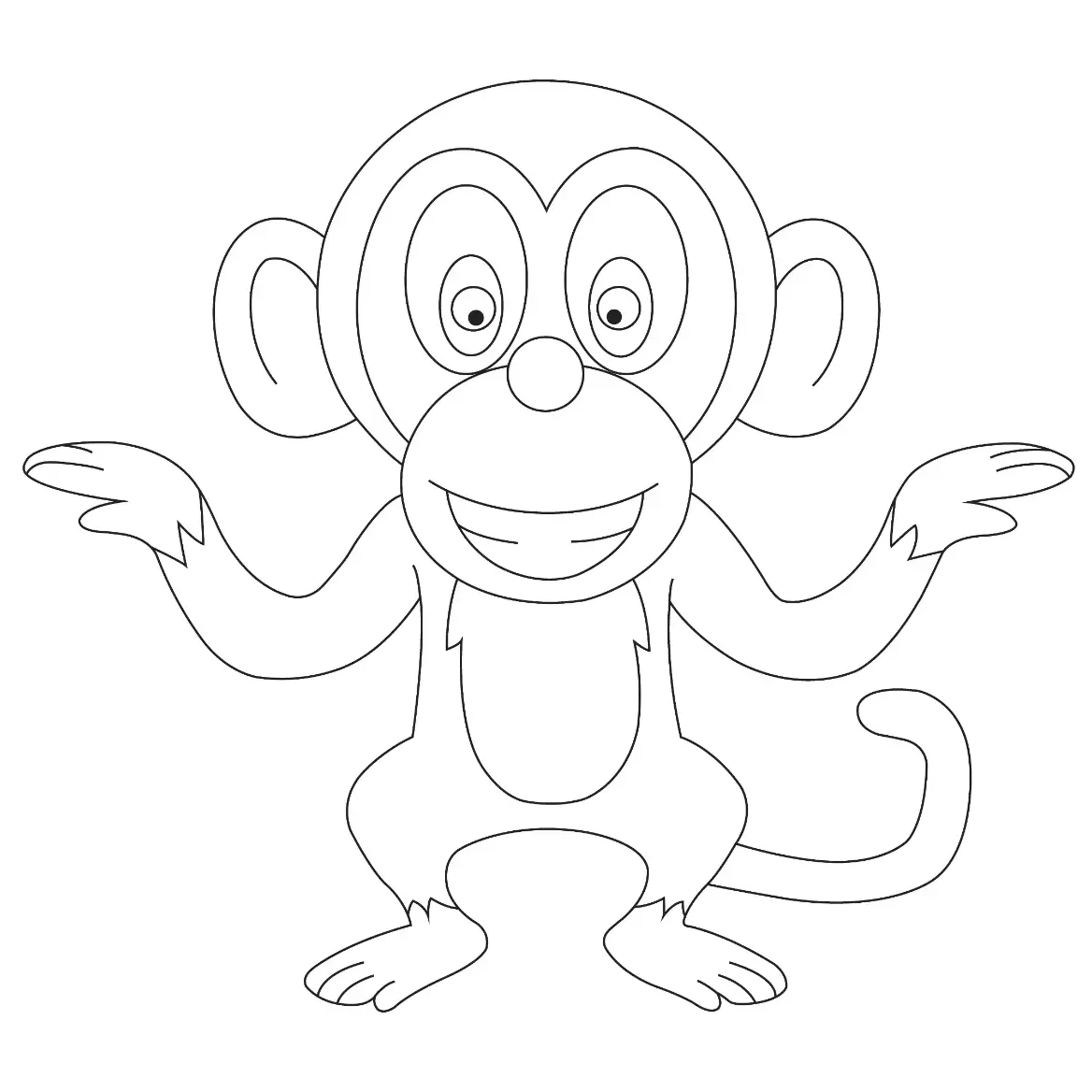 Free Monkey Picture To Color In