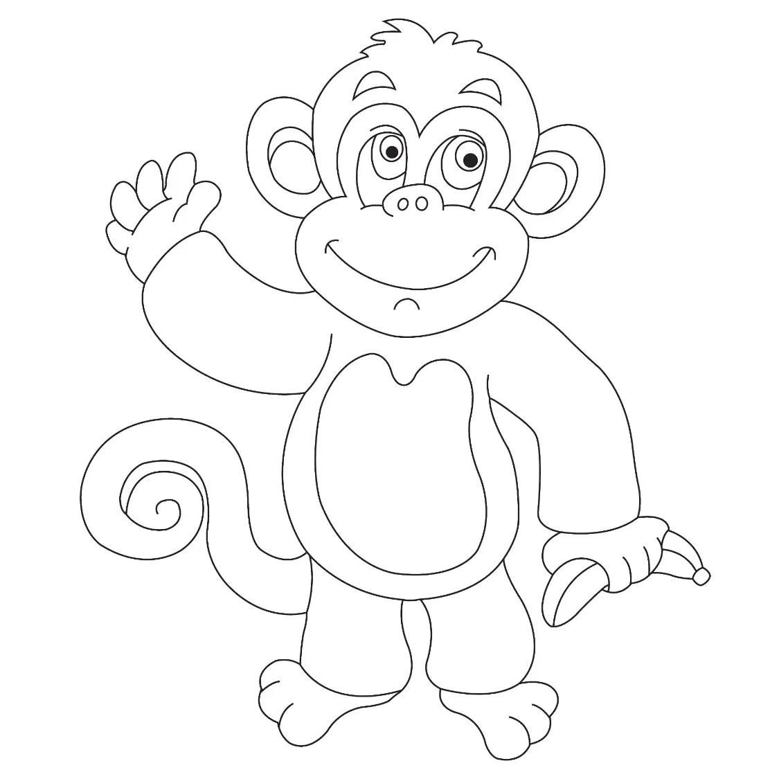 Free Monkey Picture To Color In