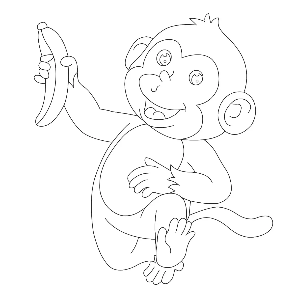 Free Monkey Picture To Color In