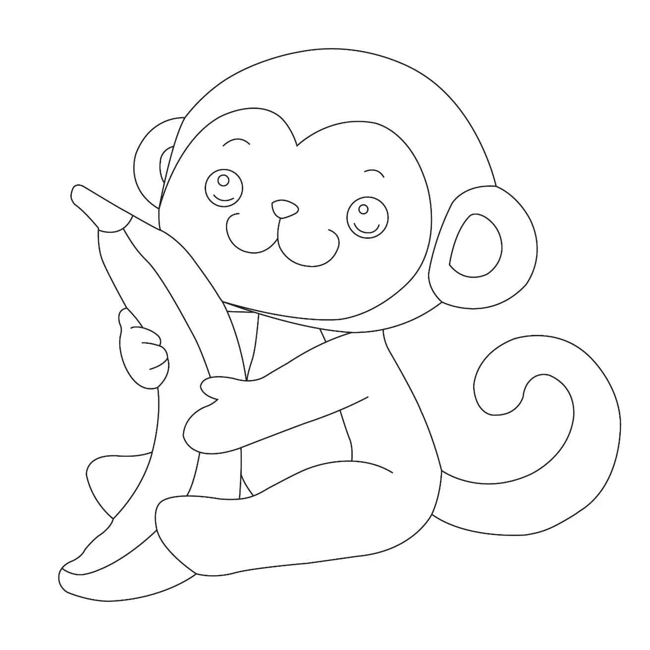 Free Monkey Picture To Color In