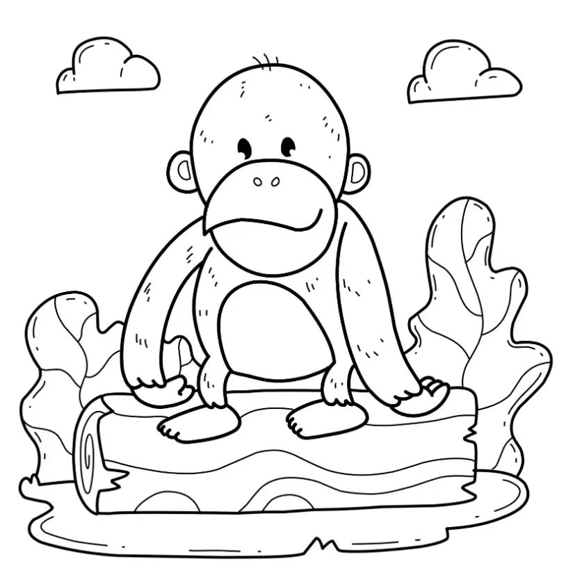 Free Monkey Picture To Color In