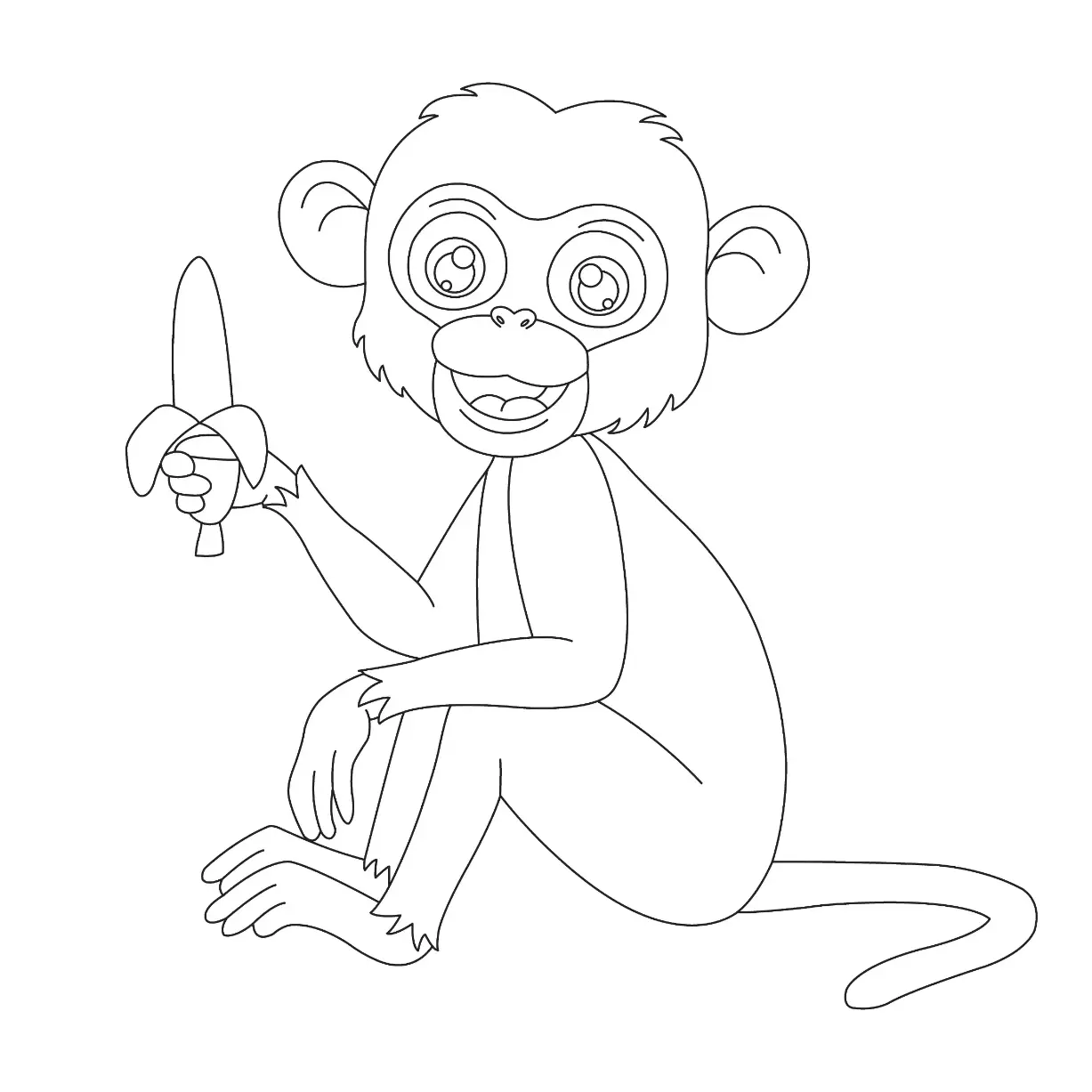 Free Monkey Picture To Color In