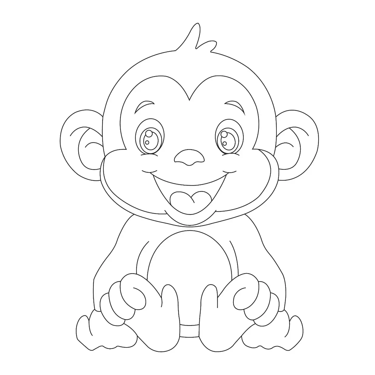 Free Monkey Picture To Color In