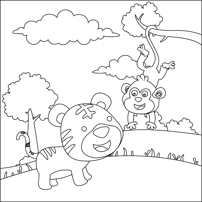 Free Monkey Picture To Color In