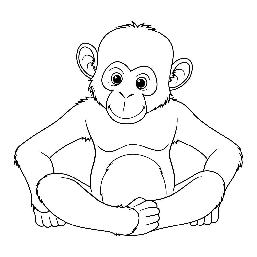 Free Monkey Picture To Color In