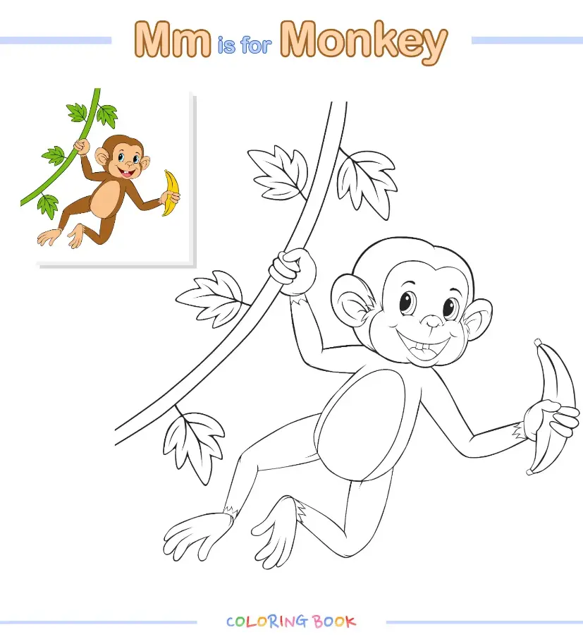 Free Monkey Picture To Color In