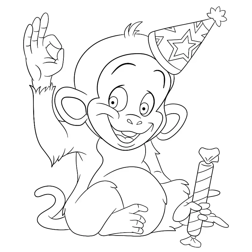 Free Monkey Picture To Color In