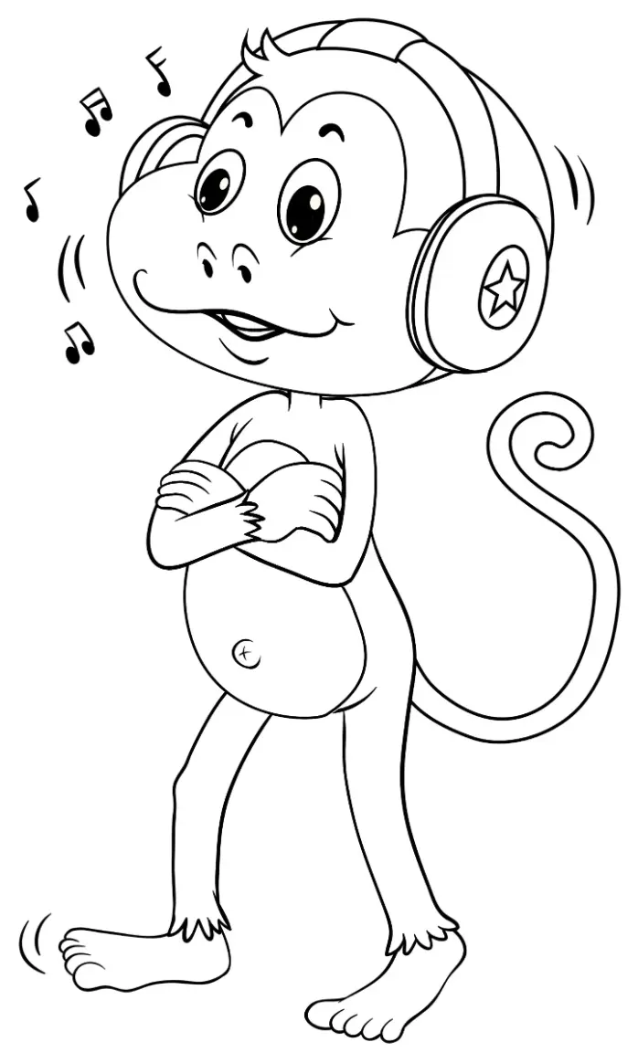 Free Monkey Picture To Color In