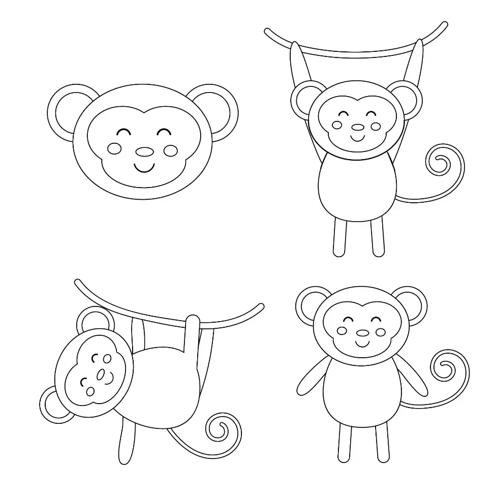 Free Monkey Picture To Color In