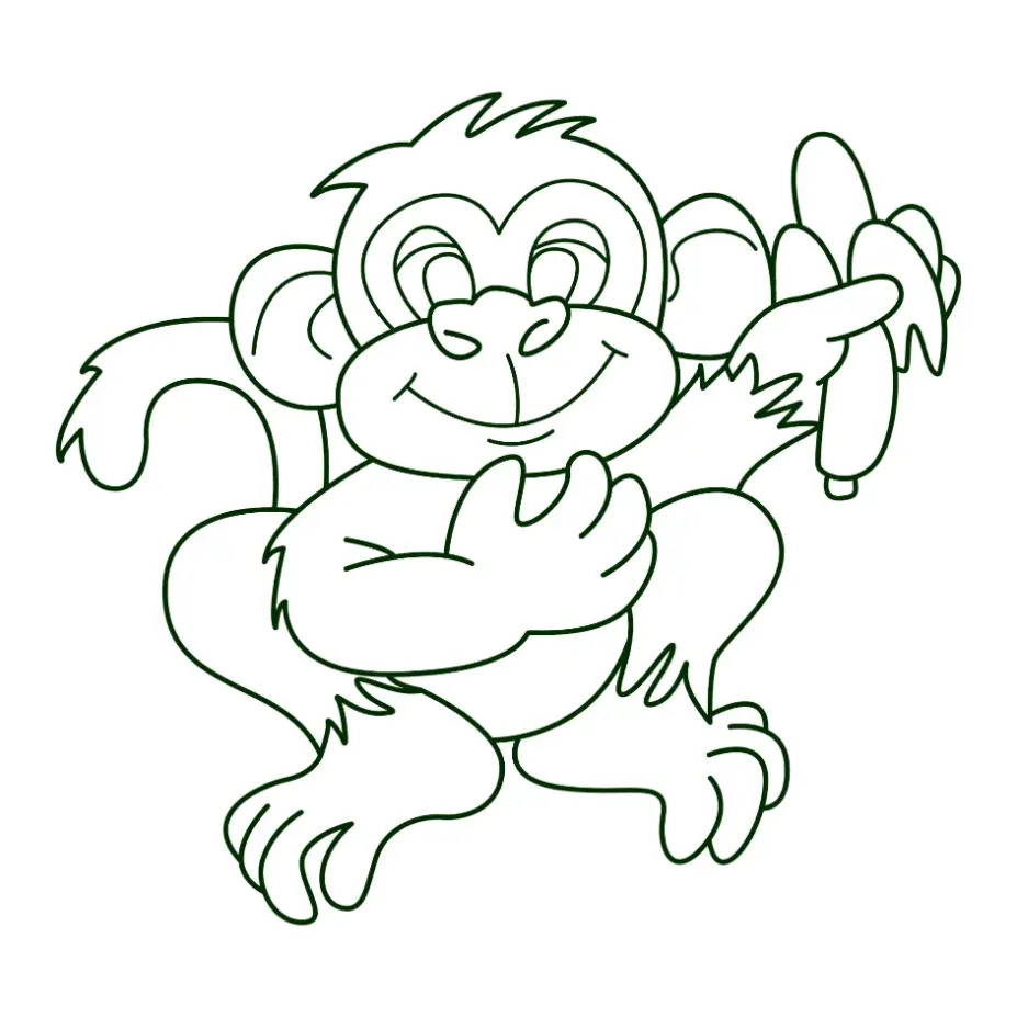 Free Monkey Picture To Color In