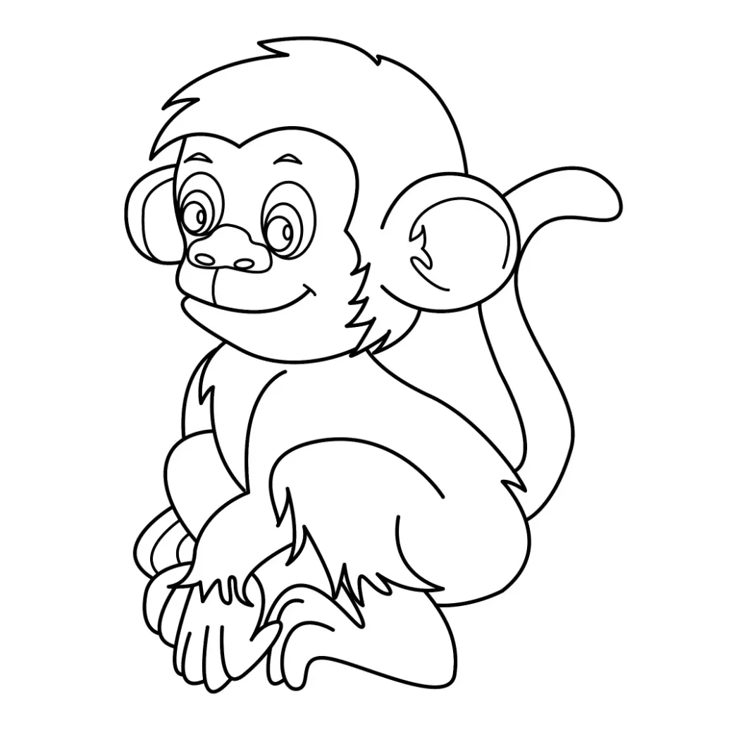 Free Monkey Picture To Color In