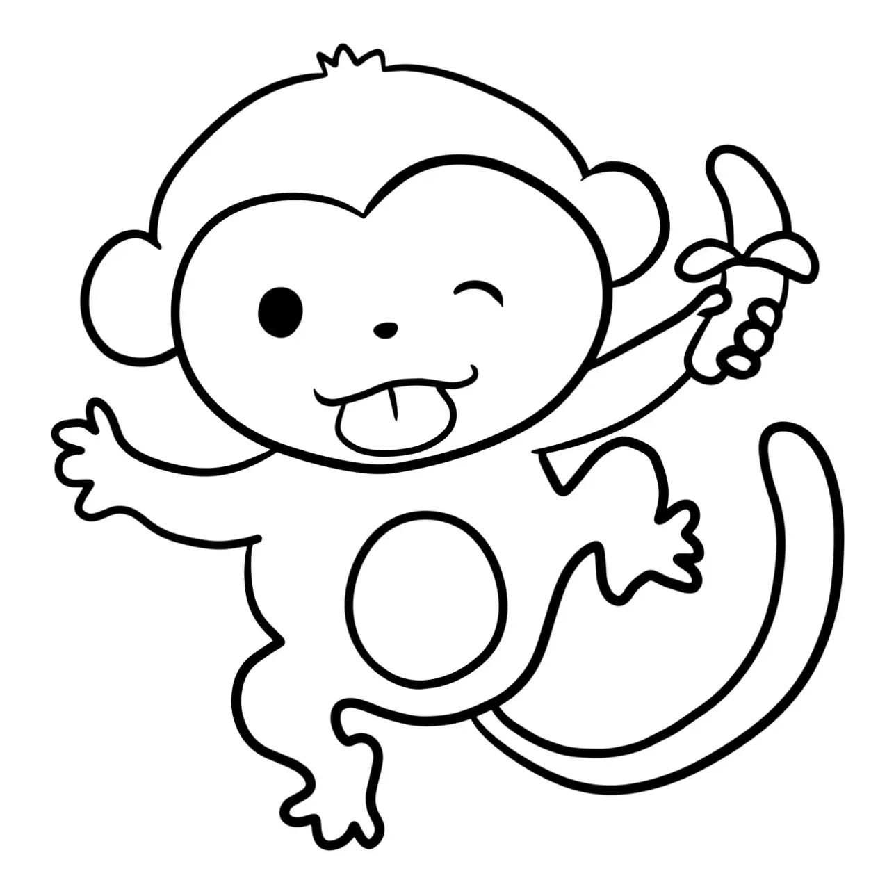 Free Monkey Picture To Color In