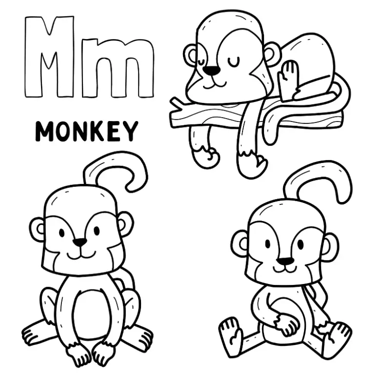 Free Monkey Picture To Color In